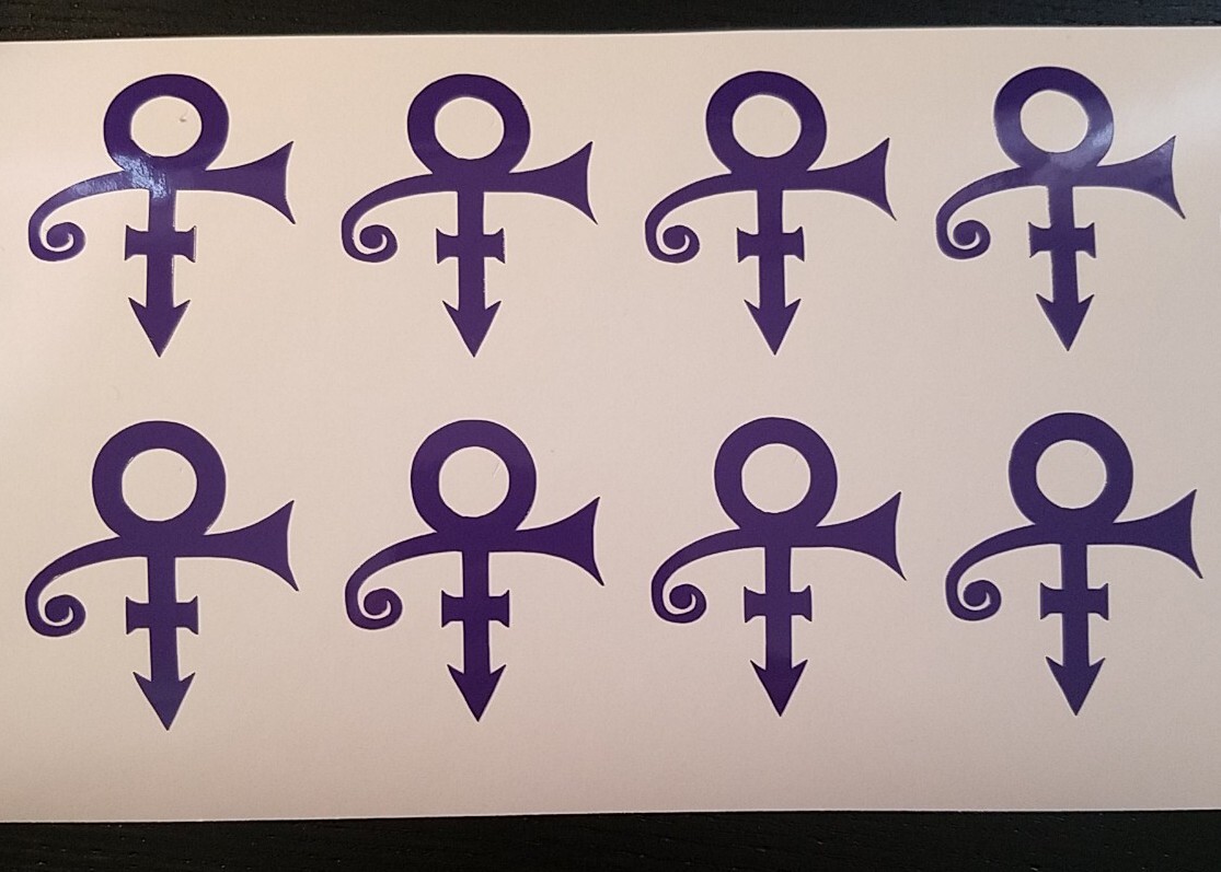(8) 1.5 ” H Purple Vinyl Decals Windows car truck Bumper Laptop cups Phones