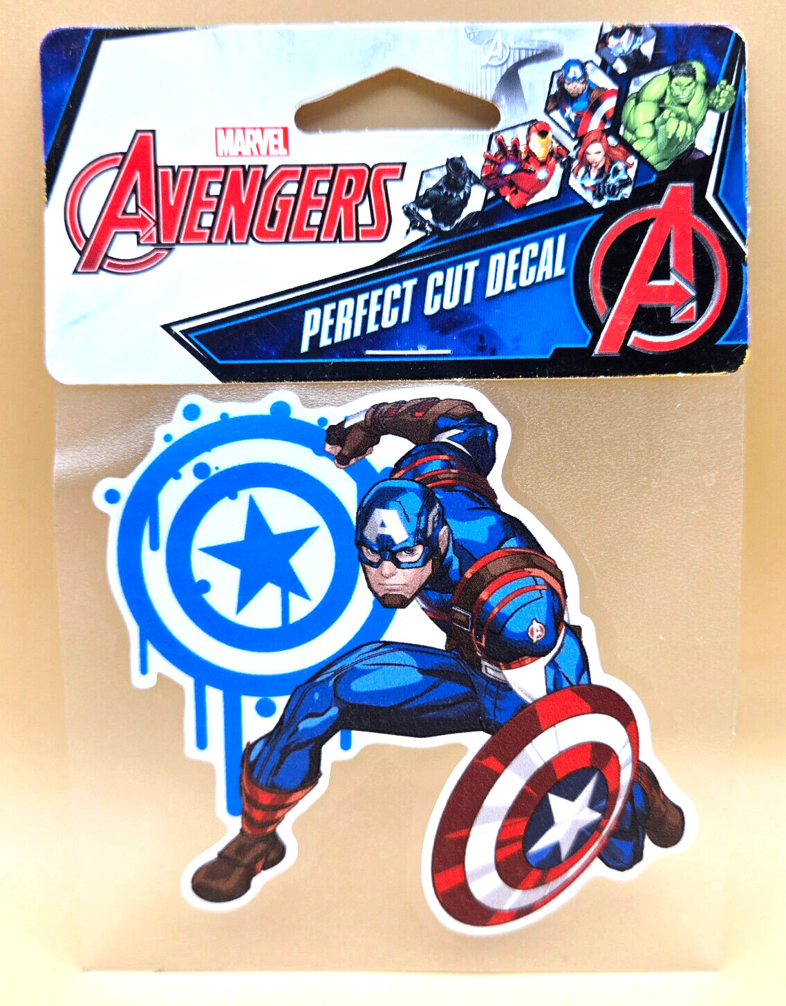 Marvel Avengers Captain America Perfect Cut Decal 4″x4″, BRAND NEW