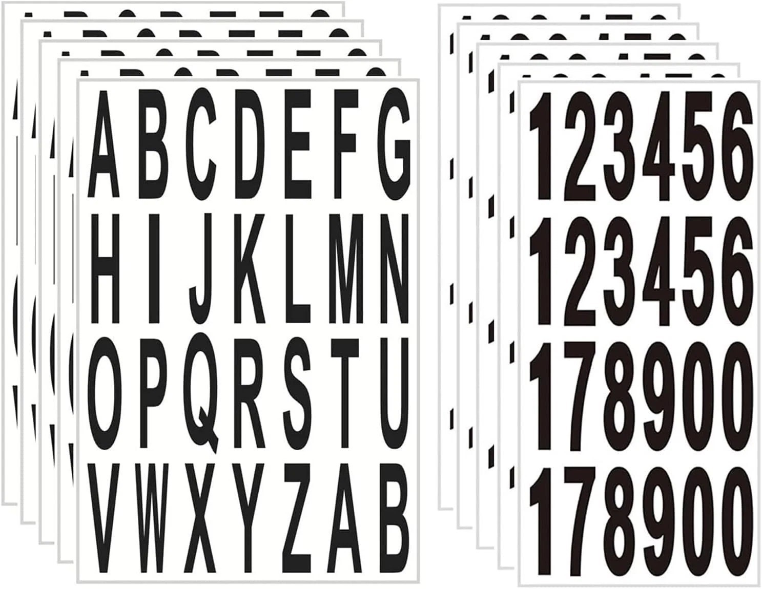10 Sheet 3 Inch Mailbox Numbers and Letters Cut Classic Style Self-Adhesive Viny