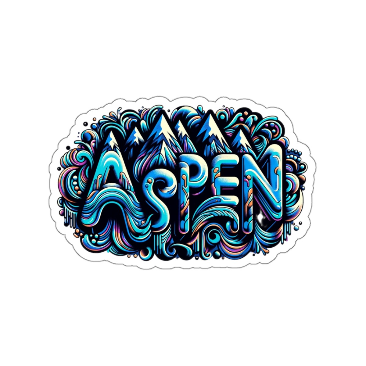 Aspen Colorado Sticker Ski Snowboard Mountain Winter Resort Snowmass Vail Retro