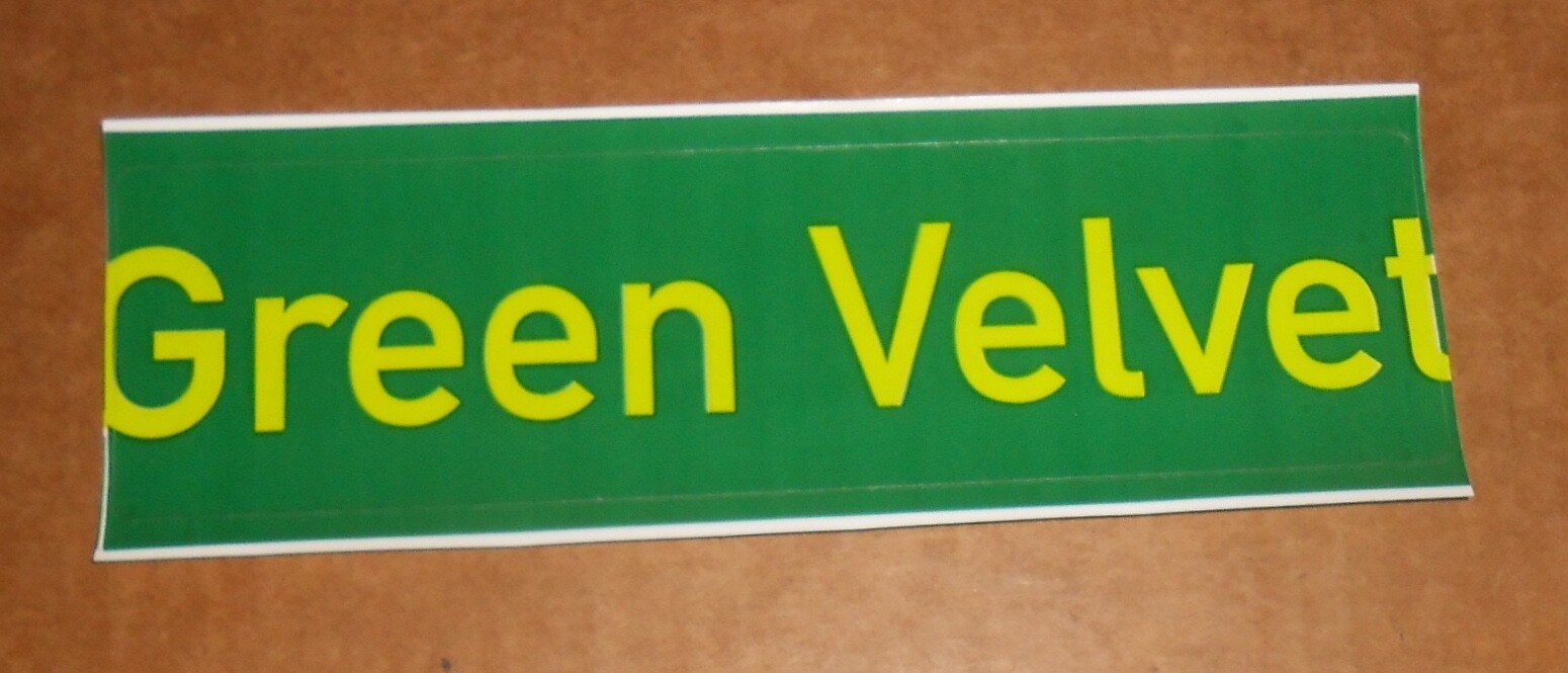 Green Velvet Bumper Sticker Promo 8×2.5 Curtis Alan Jones Techno RARE