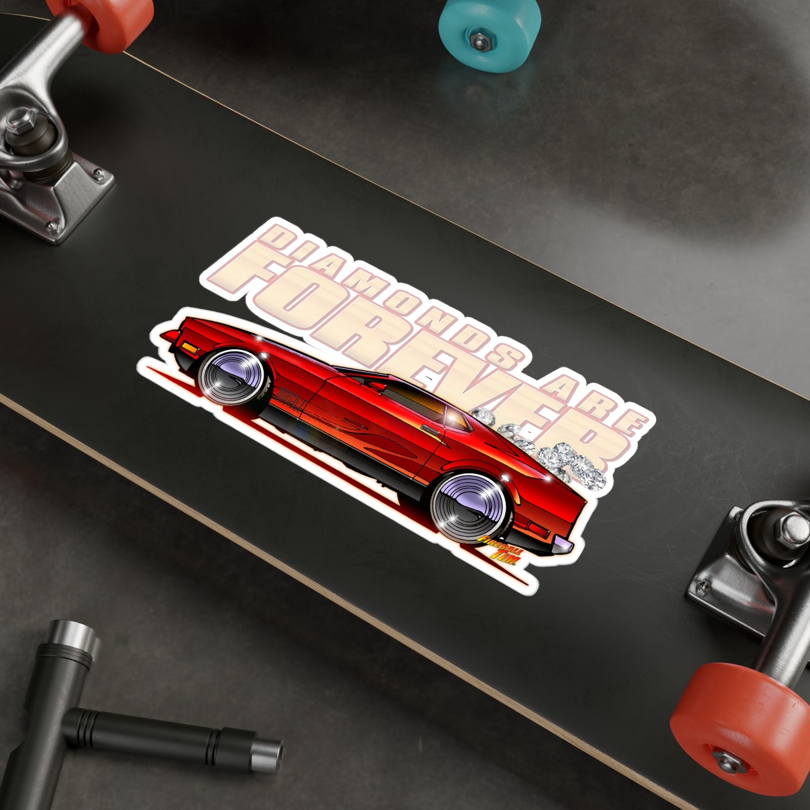 James Bond DIAMONDS ARE FOREVER 1971 Mustang Mach 1 Movie Car Sticker 10″