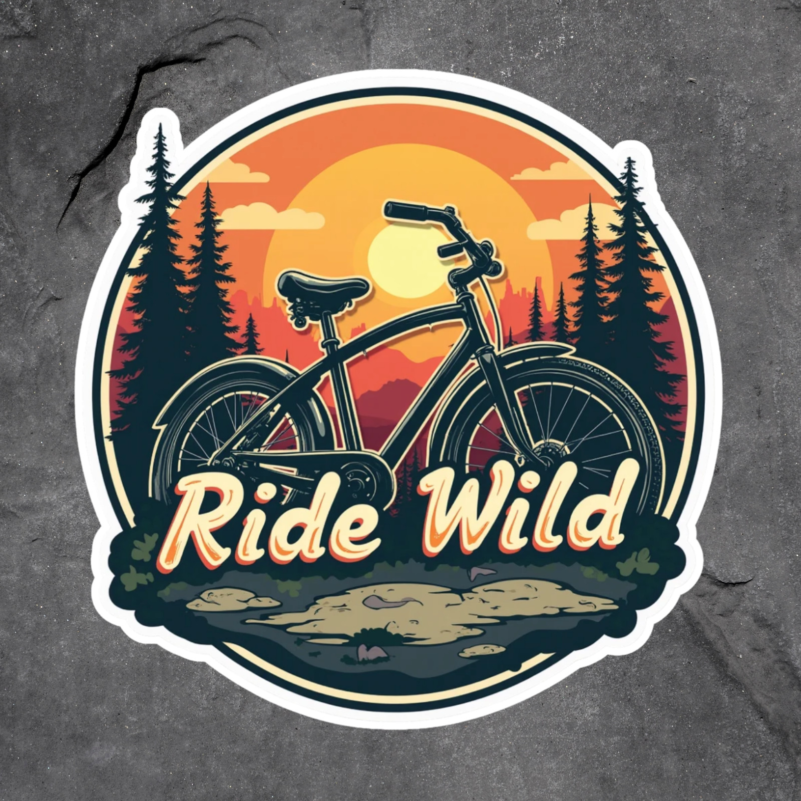 Ride Wild sticker vinyl decal bicycle mountain biking outdoor cycling adventure