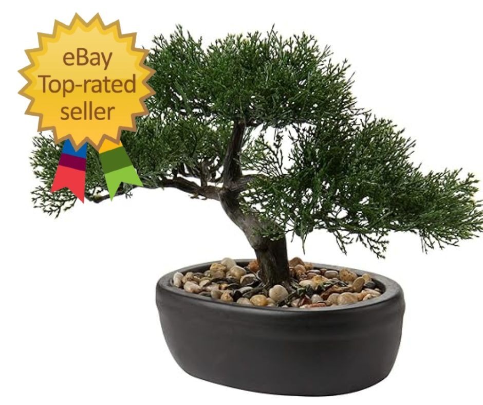 Compact Juniper Bonsai Tree – Low Maintenance Indoor Faux Plant for All Seasons