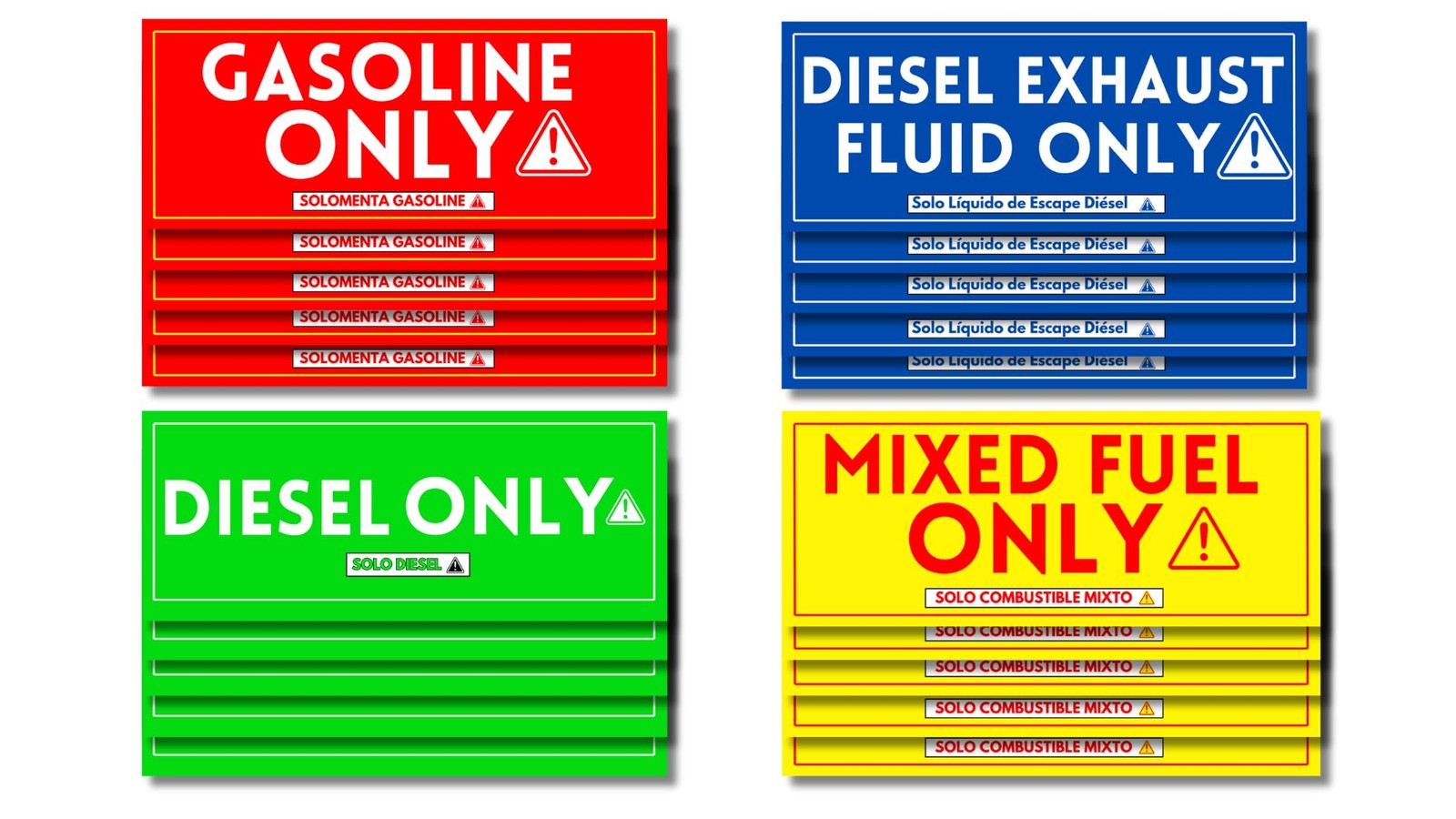 Vinyl Fuel Tank Labels, 20 Pack, 5″x2″, Weatherproof, UV Resistant Stickers