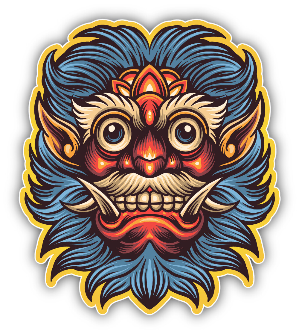 Ethnic Satan Mascot Vinyl Sticker Decal