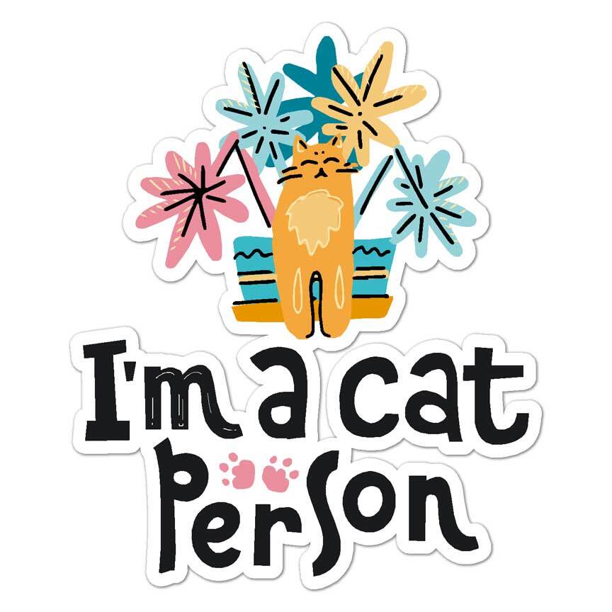 I’m A Cat Person, Vinyl Decal Sticker, Indoor Outdoor, 3 Sizes, #7705