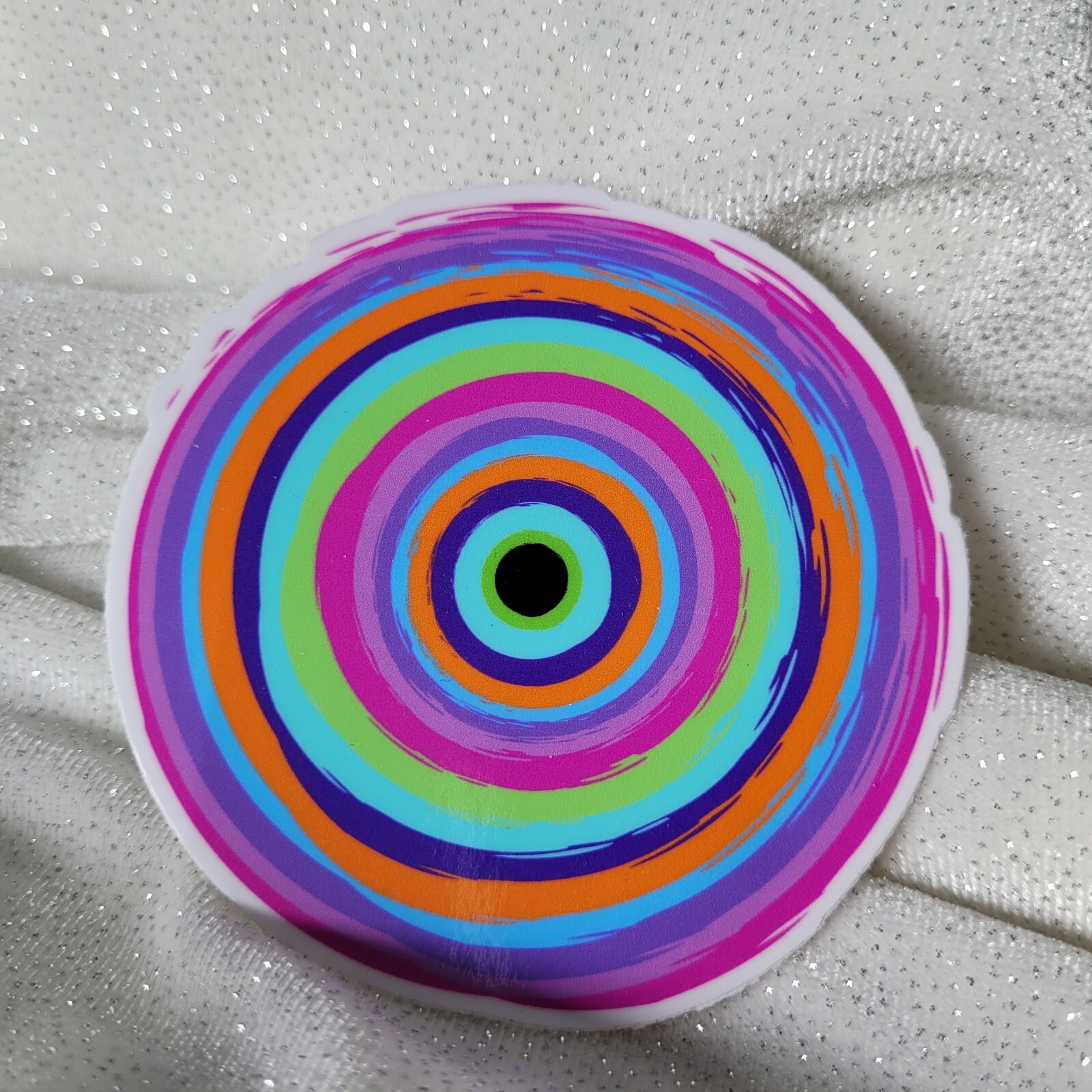 STKR082 PAINTED Layered CIRCLE Magenta Pink Lavender Purple Aqua Orange Teal Lim