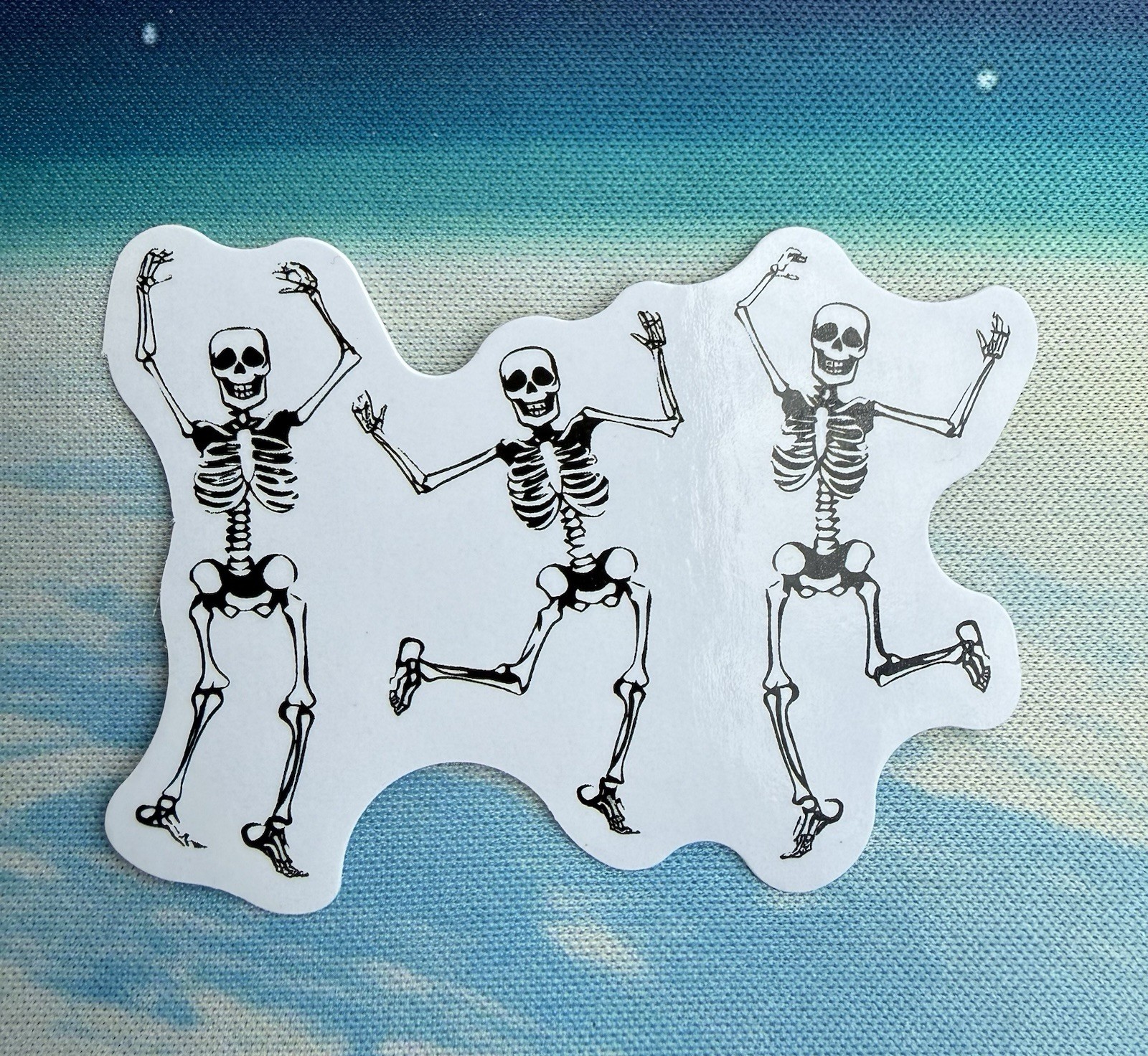 Dancing Skeleton Die-Cut Vinyl Sticker Decal Black White For Wall Window