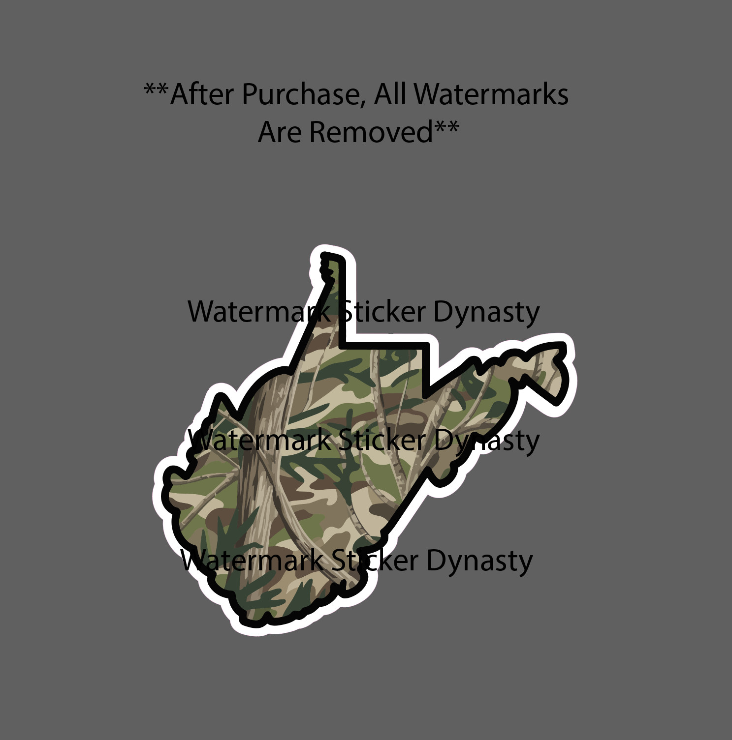 West Virginia Sticker Waterproof Decal State Camo Outdoor Nature Hunt Gift NEW