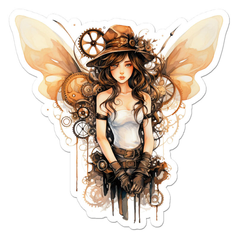 Steampunk Fairy, Vinyl Decal Sticker, Indoor Outdoor, 3 Sizes, #11773