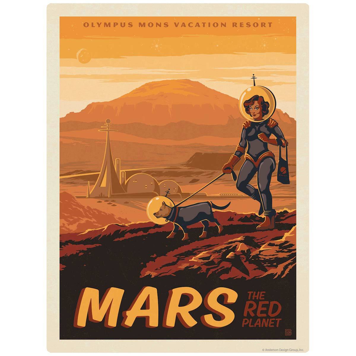 Mars Red Planet Space Travel Decal Peel and Stick Space Travel Graphic