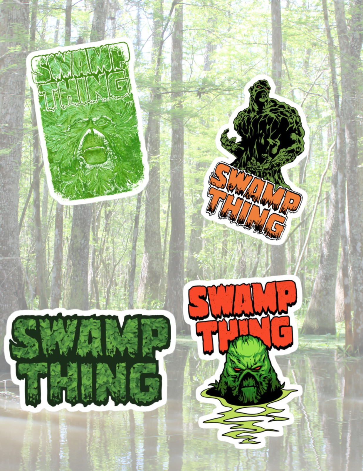 The Swamp Thing 80’s Horror Movie 4pc Sticker Pack
