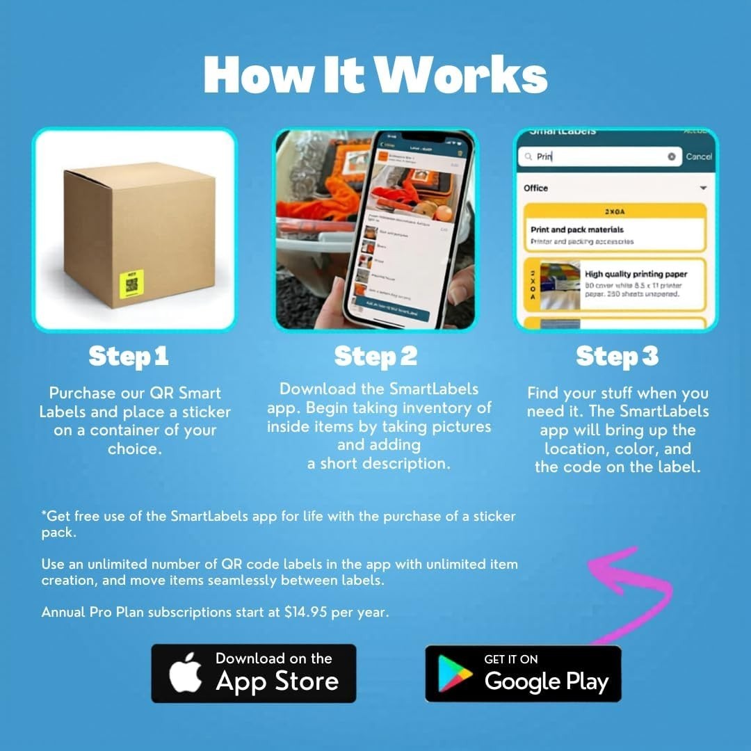 Color-Coding QR Code Stickers, 2.5 Inch Labels for Simplified Storage Management