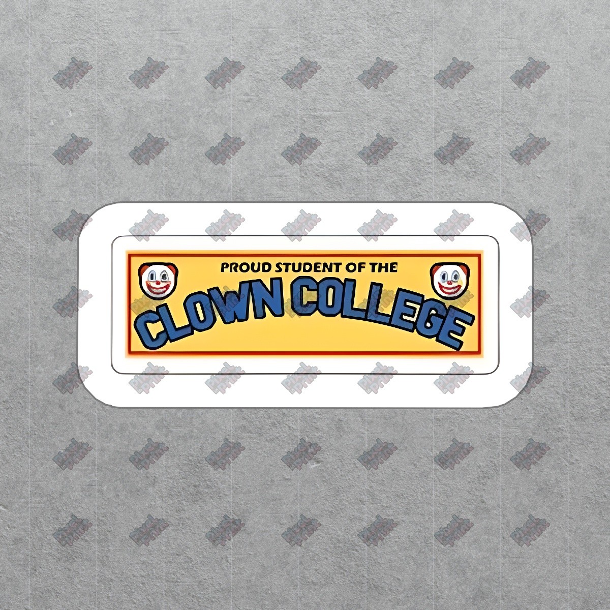 Vintage Clown College Vinyl Sticker Proud Student Decal for Fun Decor #469060