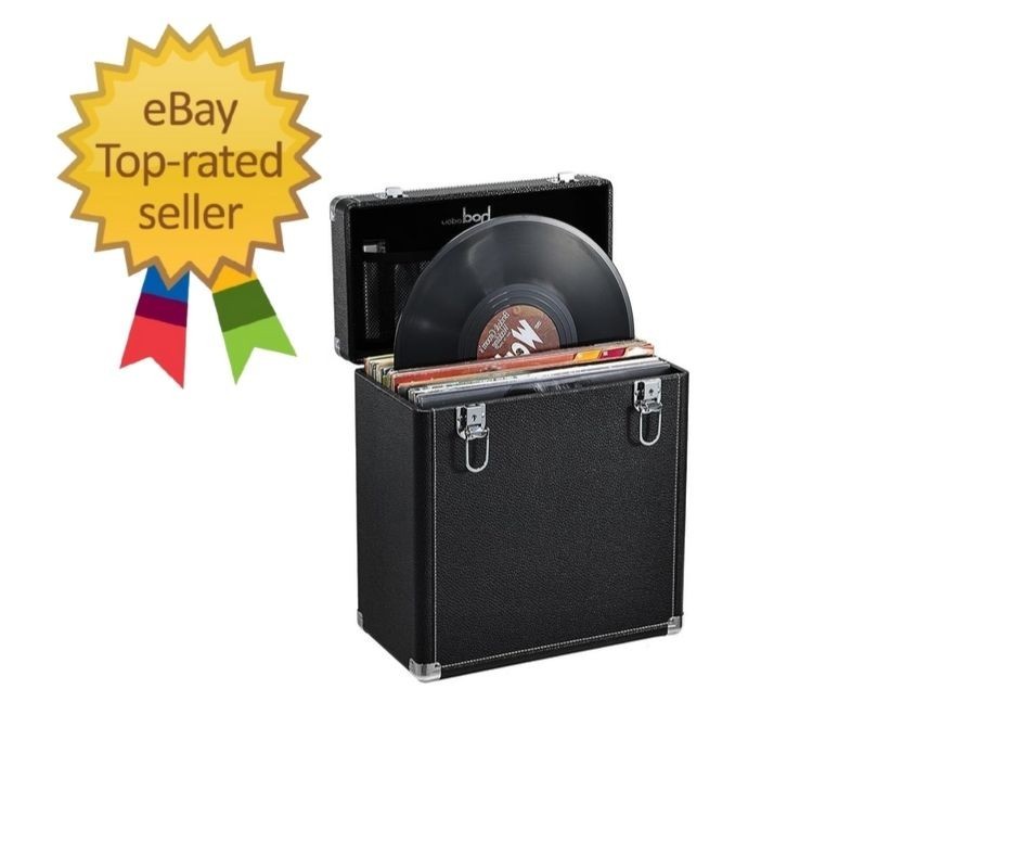Vinyl Record Storage Box with Lock for 30+ 12-Inch Records – Water Resistan