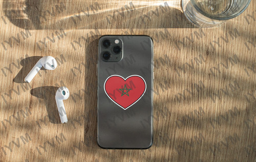 Morocco Flag Heart Sticker Decal