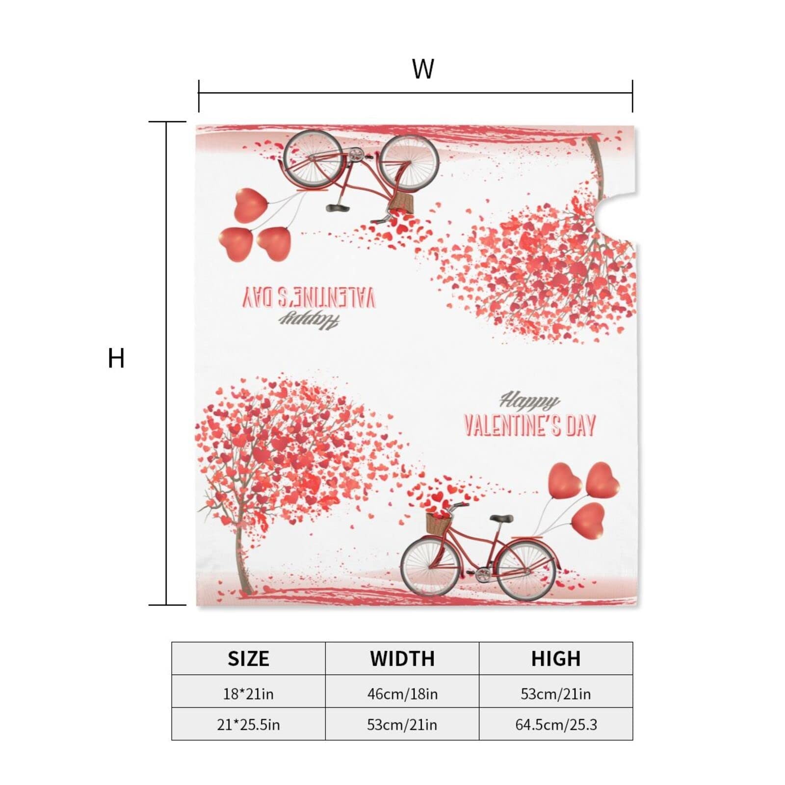 Harooni Romantic Valentine’s Mailbox Cover 21×18 inch, A Bike and a Tree