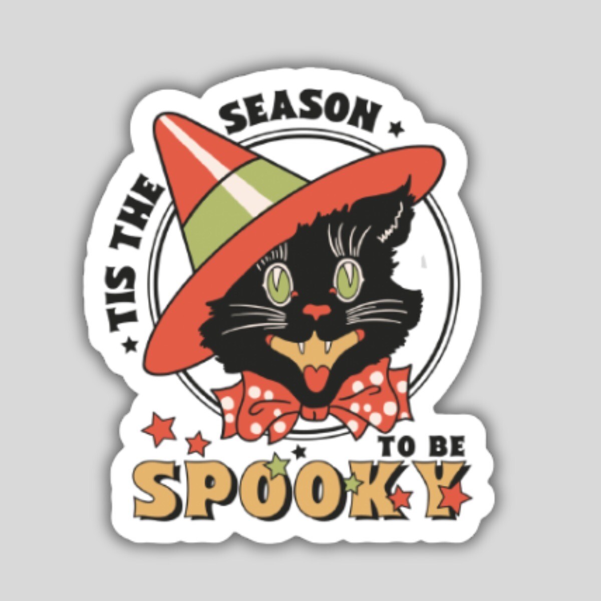 6 in. Vintage Halloween Cat Decal Sticker Large Sticker