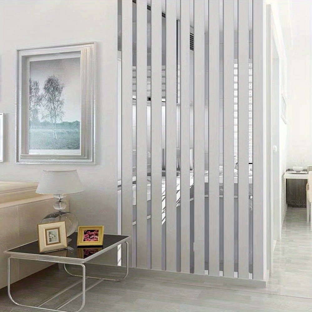 10Pcs Silver Mirror Wall Trim Stickers Art Decor for Living Bedroom Bathroom