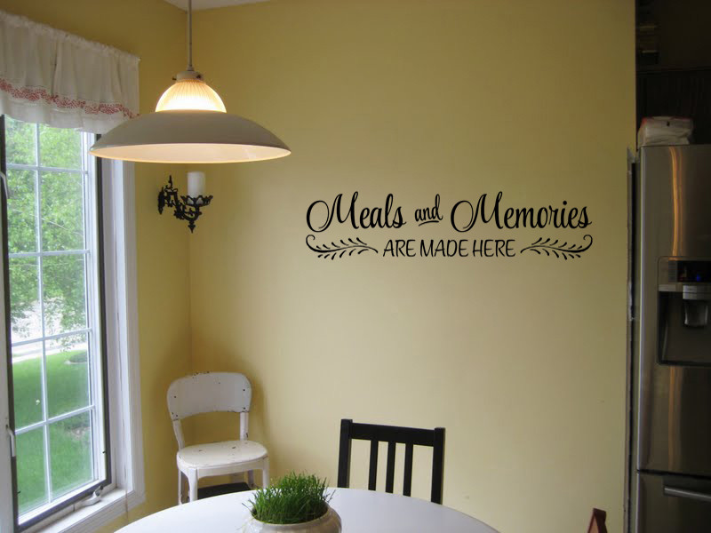 MEALS AND MEMORIES ARE MADE HERE VINYL WALL DECAL KITCHEN SIGN DINING ROOM DECOR