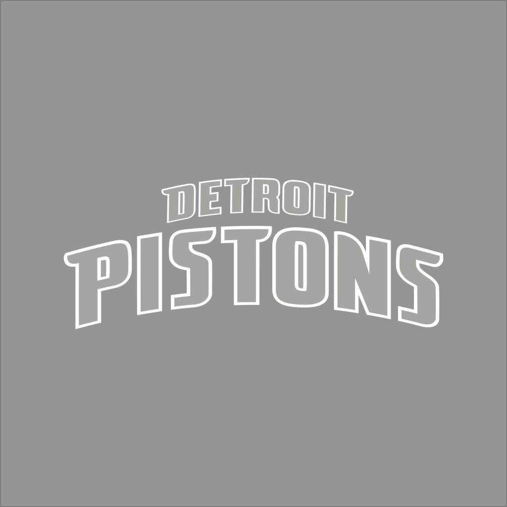 Detroit Pistons #3 NBA Team Logo 1 Color Vinyl Decal Car Window Wall
