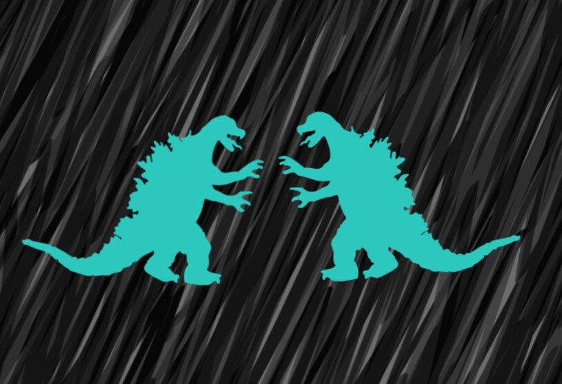 Godzilla Wall Decals, Old School Godzilla,Fun removable decals, Walls, Windows