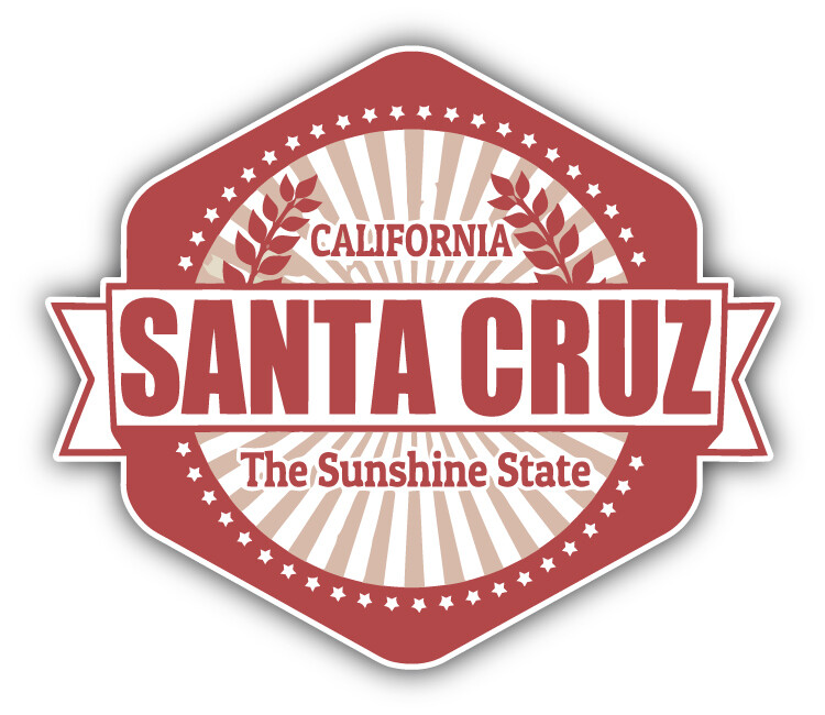 Santa Cruz City California State USA Grunge Car Bumper Sticker Decal