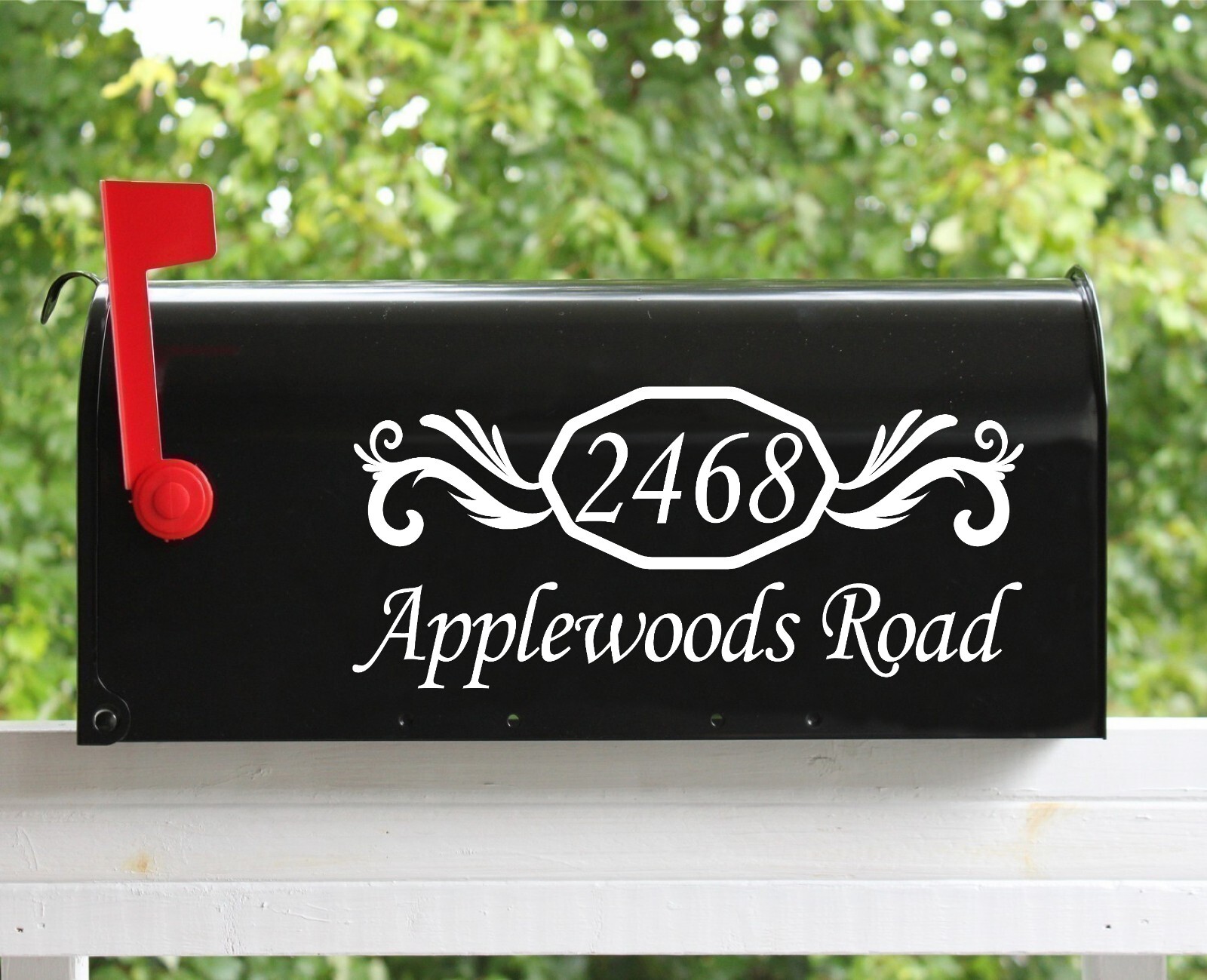 Set of 2 – 11″ x 5″ Custom Mailbox Decals Sticker Street Numbers, Many Fonts #02