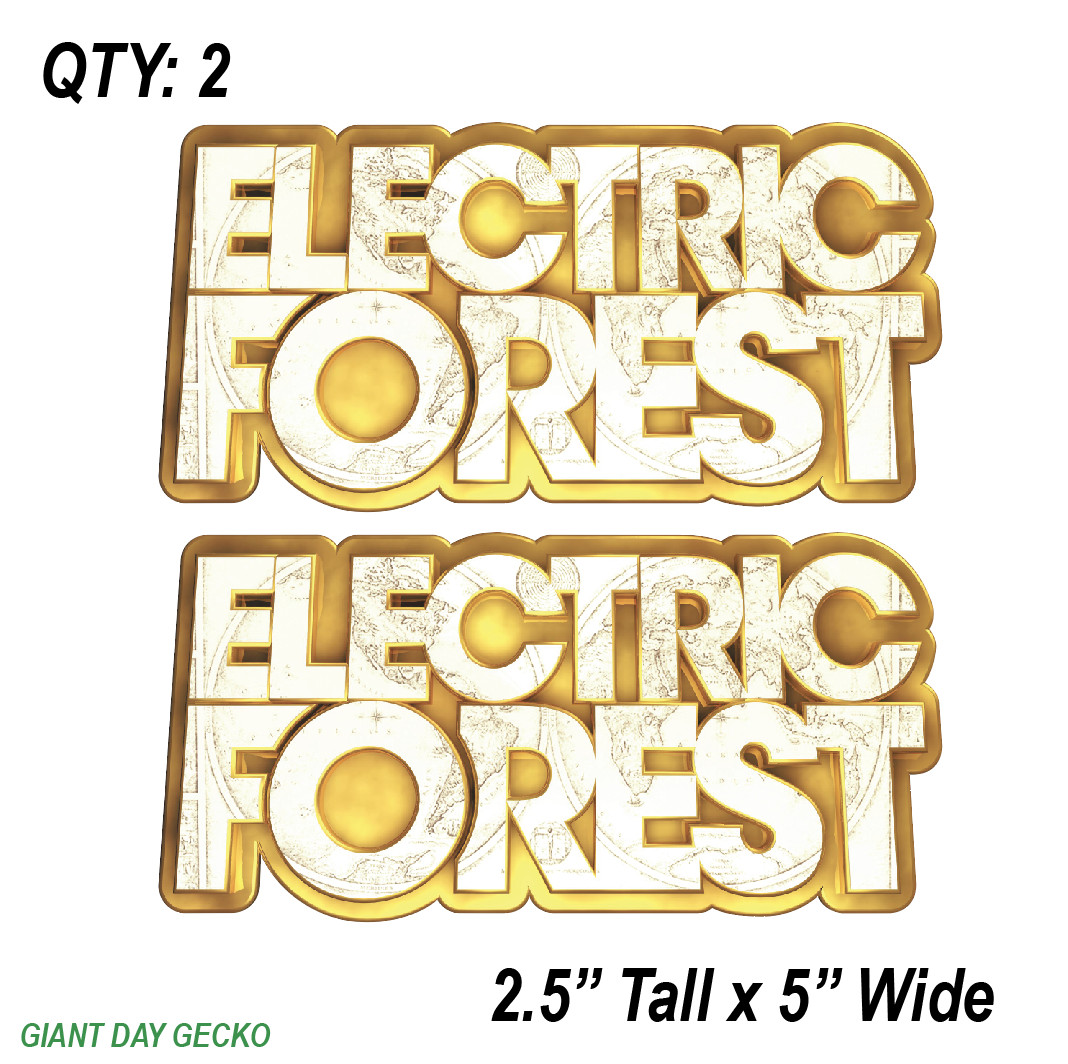 (2) TWO ELECTRIC FOREST Vinyl Decal Sticker For Car Laptop Skateboard NEW EDM
