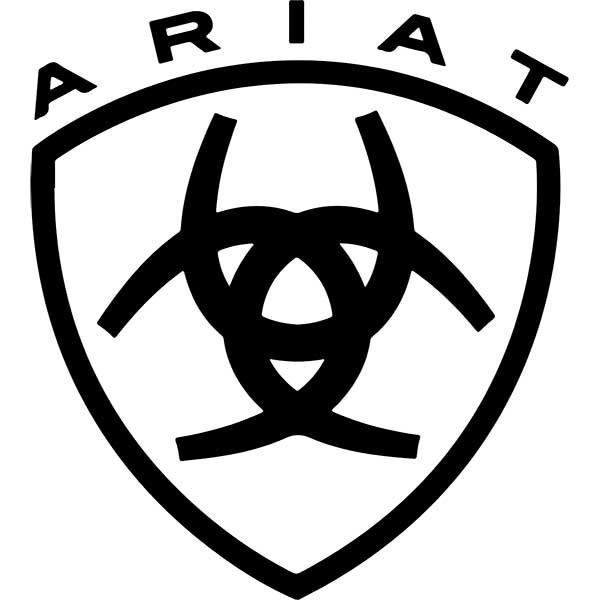 Pair of Ariat Western Boot hat jacket vinyl decal white sticker 5”x5.5” Each
